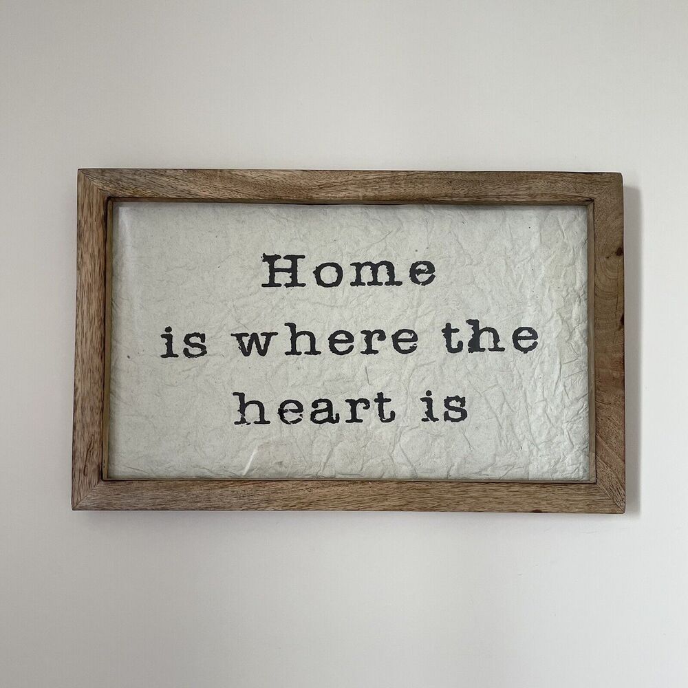 Home Is Where The Heart Is Picture With Wood Frame Hanging Sign Home Decor
